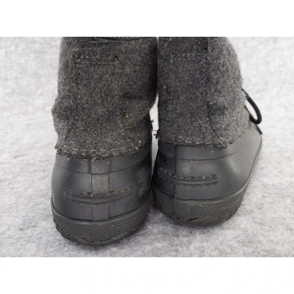 Sperry‎ Duck Boots Mens 8.5 Black Charcoal Wool Blend Lace Up Boots